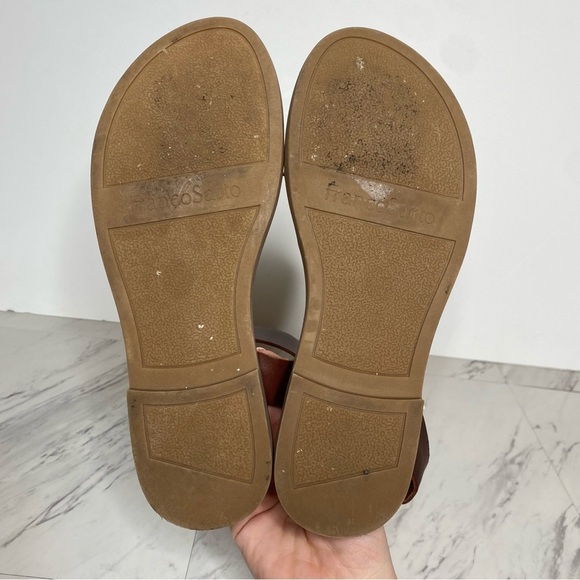 Franco Sarto Kimbra Brown Leather Ankle Strap Sandal 6 1/2 M - Picture 13 of 14